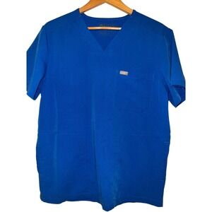 Figs women's blue scrub top size medium